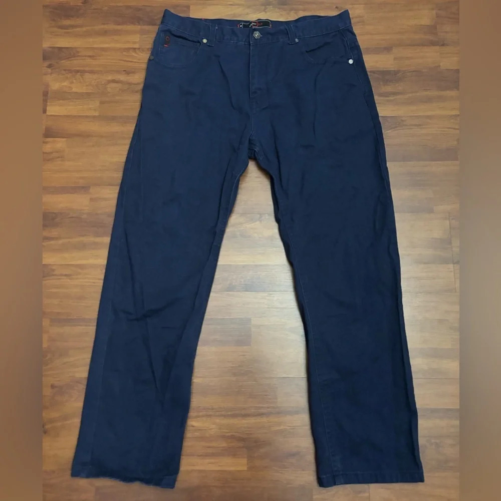 Southpole Y2K Relaxed Fit Dark Navy Jeans Straight Leg Baggy Skater Size 42x32